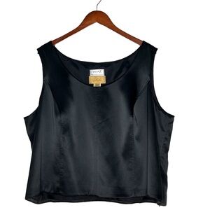 SUNNY CHOI 24K SalonZ Saks Fifth Ave Black Silk Sleeveless Top Women's 24W